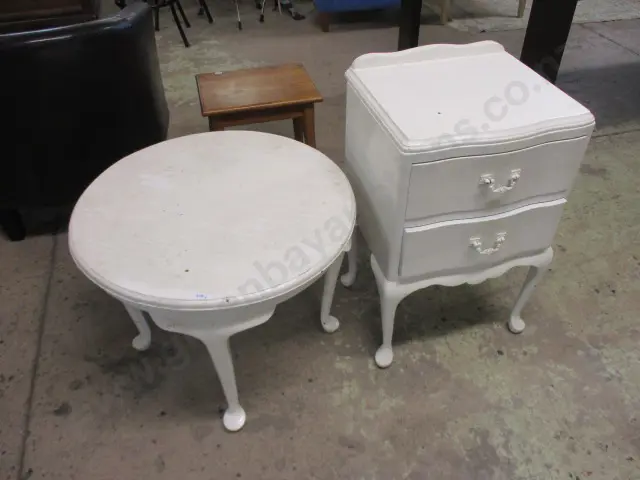 Painted Bedside and Side Table Image 1++